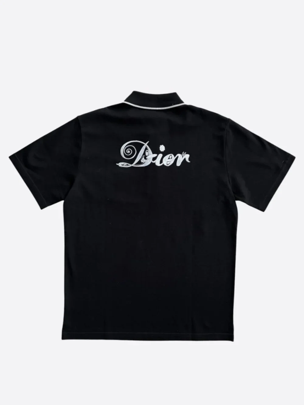 Dior Kenny Scharf Black & White Cards Logo Polo T-Shirt